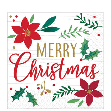 Christmas Wishes Lunch Tissues 16pcs Printed Tableware - Party Centre