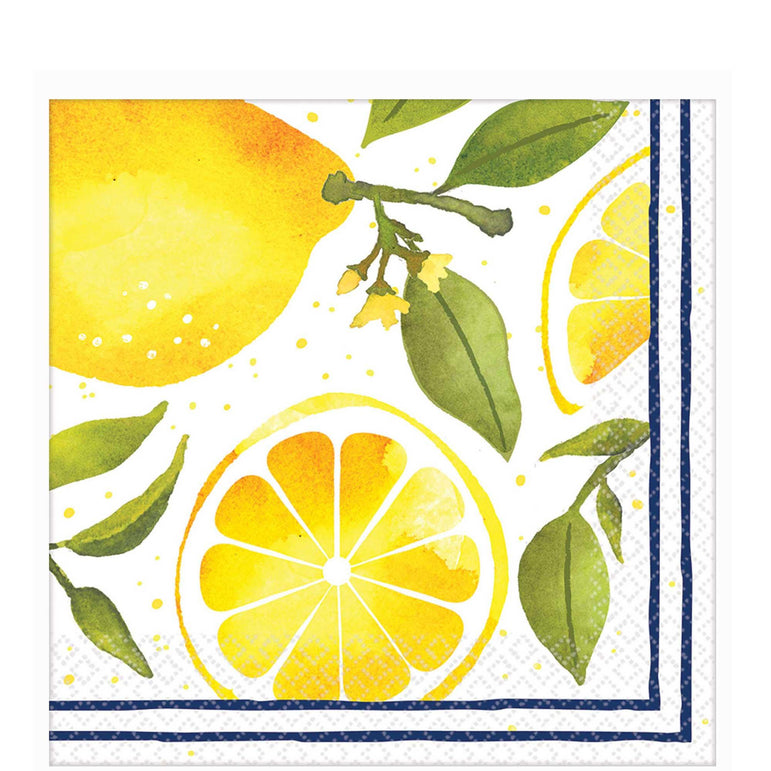 Lemons Lunch Tissues 16pcs Printed Tableware - Party Centre