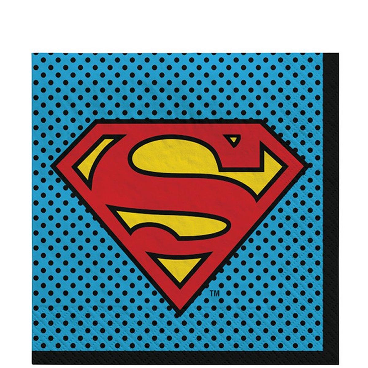 Heroes Unite - Superman Lunch Tissues 16pcs Party Favors - Party Centre