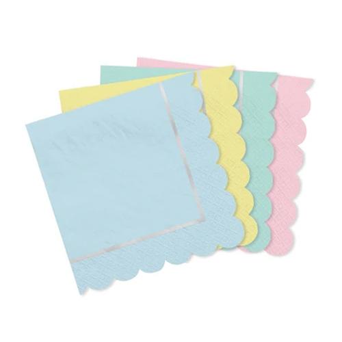 Pretty Pastels Hot Stamped Lunch Tissues 16pcs Printed Tableware - Party Centre