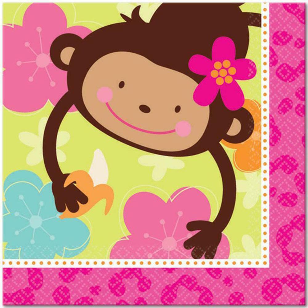 Monkey Love Lunch Tissues 16pcs Printed Tableware - Party Centre