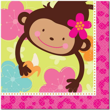 Monkey Love Lunch Tissues 16pcs Printed Tableware - Party Centre