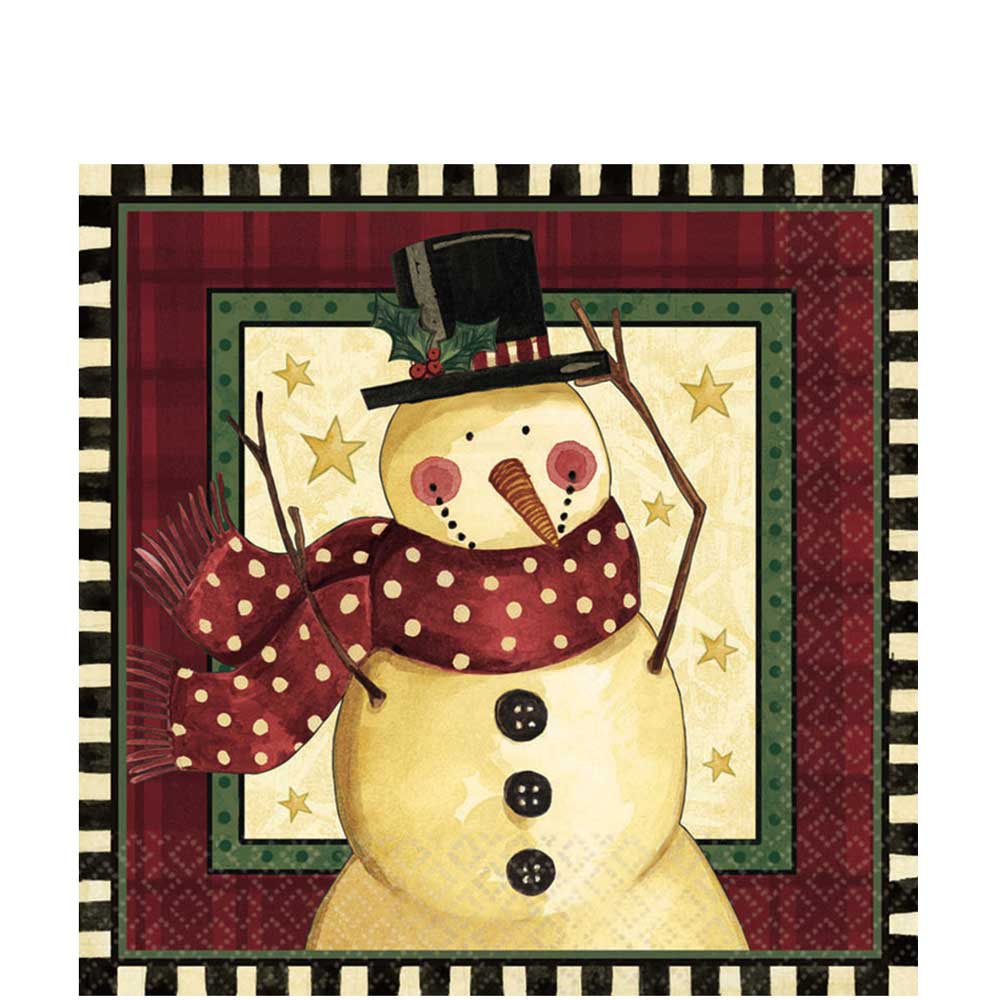Cozy Snowman Lunch Tissues 16pcs Printed Tableware - Party Centre