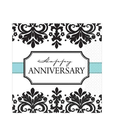 Always & Forever Happy Anniversary Lunch Tissues Printed Tableware - Party Centre
