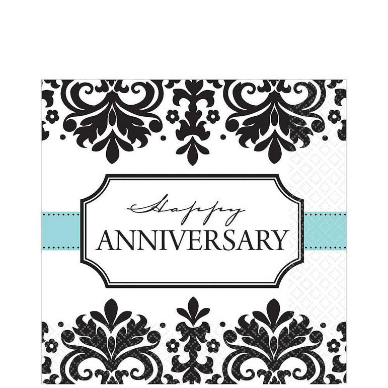 Always & Forever Happy Anniversary Lunch Tissues Printed Tableware - Party Centre