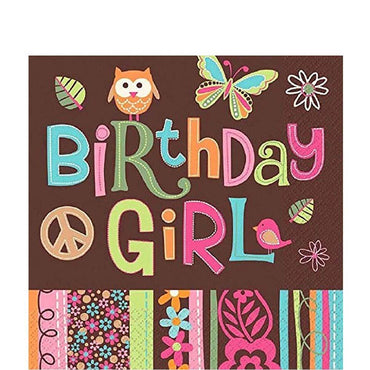 Hippie Chick Birthday Luncheon Tissues 16pcs Printed Tableware - Party Centre