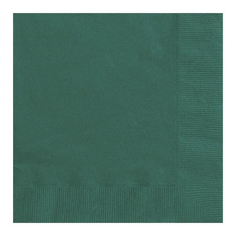 Forest Green Dinner Tissues 20pcs Solid Tableware - Party Centre