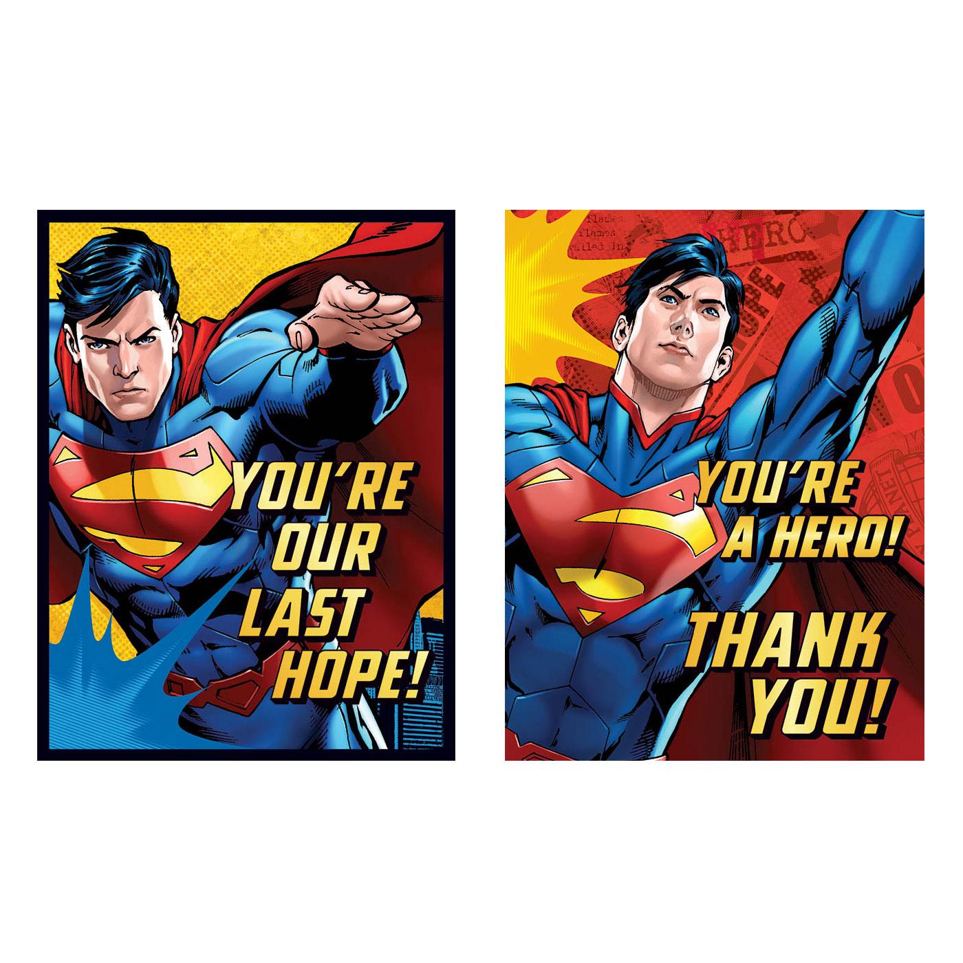 Superman Invitation and Thank You Card Combo Party Accessories - Party Centre