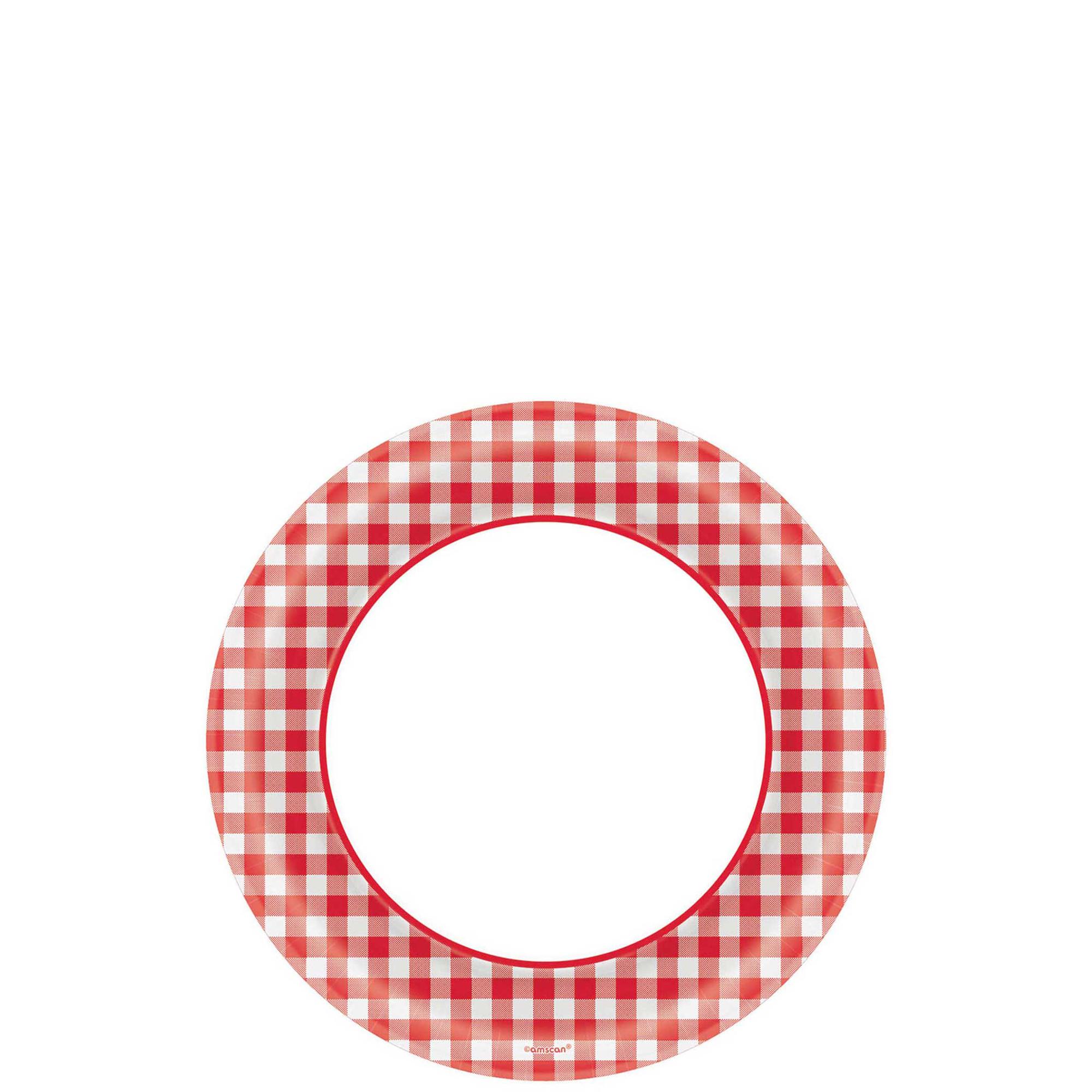 PICNIC GINGHAM 6.75inch ROUND PLATE Printed Tableware - Party Centre