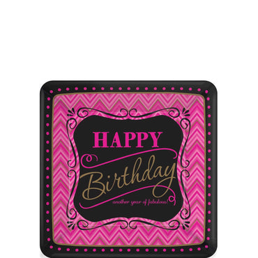 Born To Be Fabulous Square Paper Plates 7in, 8pcs Printed Tableware - Party Centre