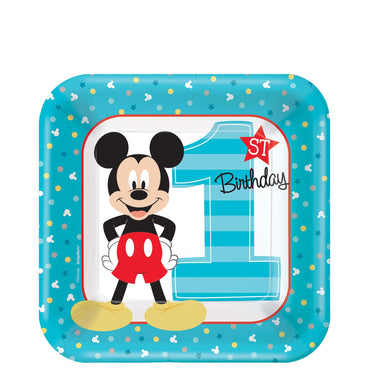 Mickey's Fun To Be One Square Plates 7in, 8pcs