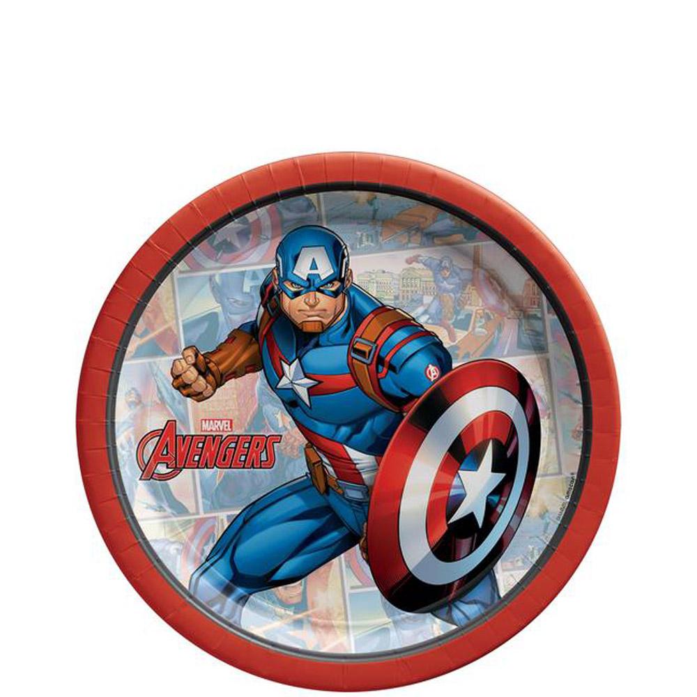 Marvel Powers Unite Round Paper Plates 7in, 8pcs Printed Tableware - Party Centre