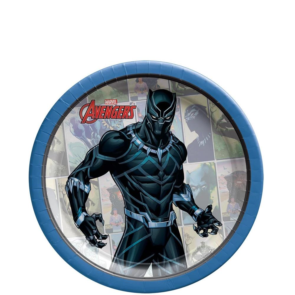 Powers Unite Black Panther Round Paper Plate 7in, 8pcs Printed Tableware - Party Centre