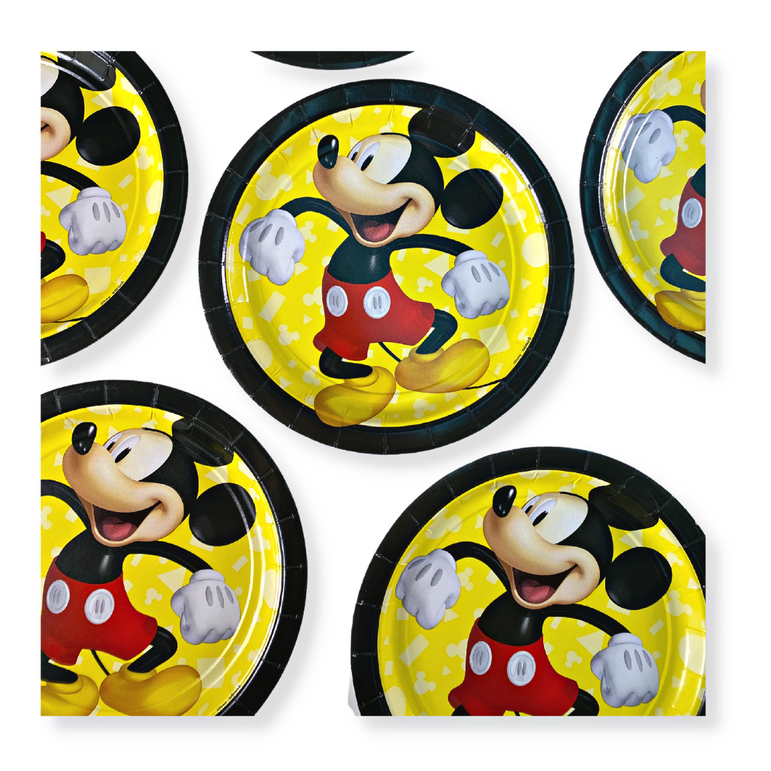 Disney Mickey Mouse Forever Paper Round Plates 7in, 8pcs