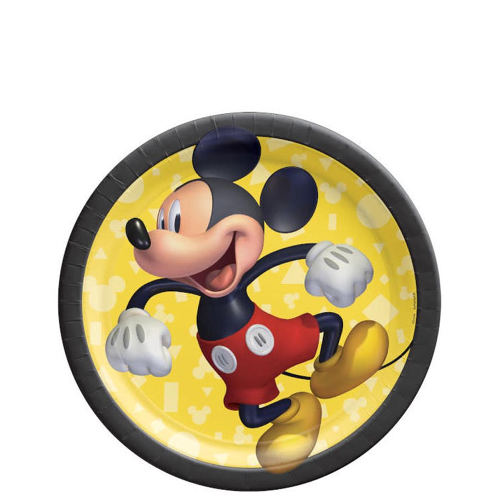 Disney Mickey Mouse Forever Paper Round Plates 7in, 8pcs Solid Tableware - Party Centre