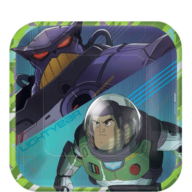 Buzz Lightyear Square Paper Plates 7in, 8pcs