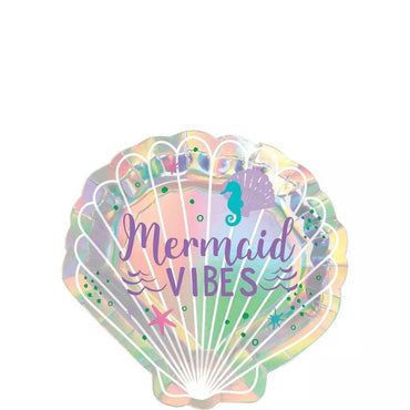 Iridescent Shell Shaped Plates 7in, 8pcs