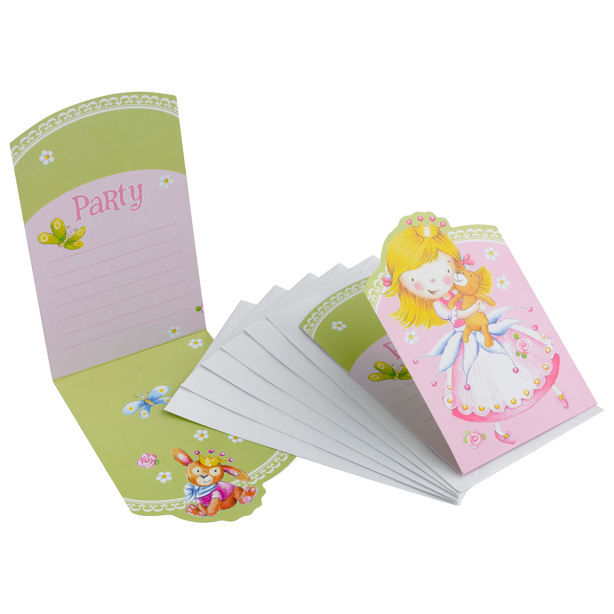 Sweet Little Princess Invitations And Envelopes 6pcs Party Accessories - Party Centre
