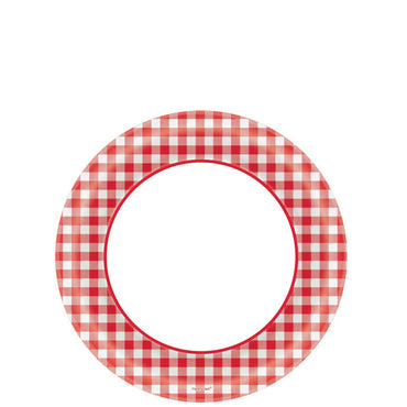 PICNIC GINGHAM 8.5inch ROUND PLATE Printed Tableware - Party Centre