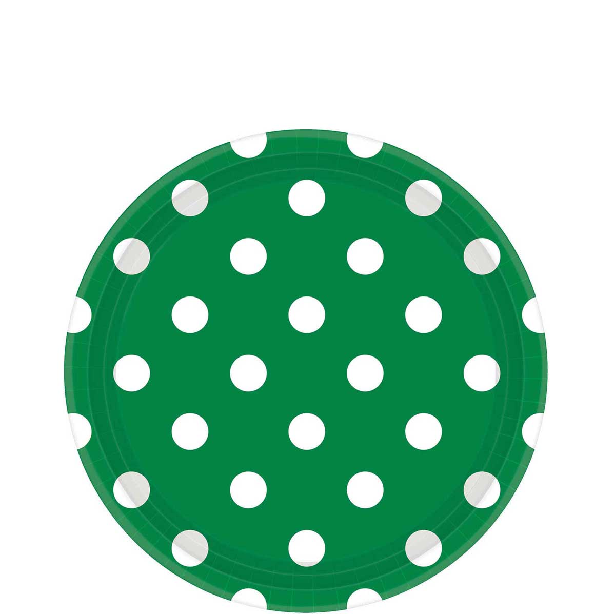 Festive Green Dots Round Party Paper Plates 9in 8pcs Printed Tableware - Party Centre