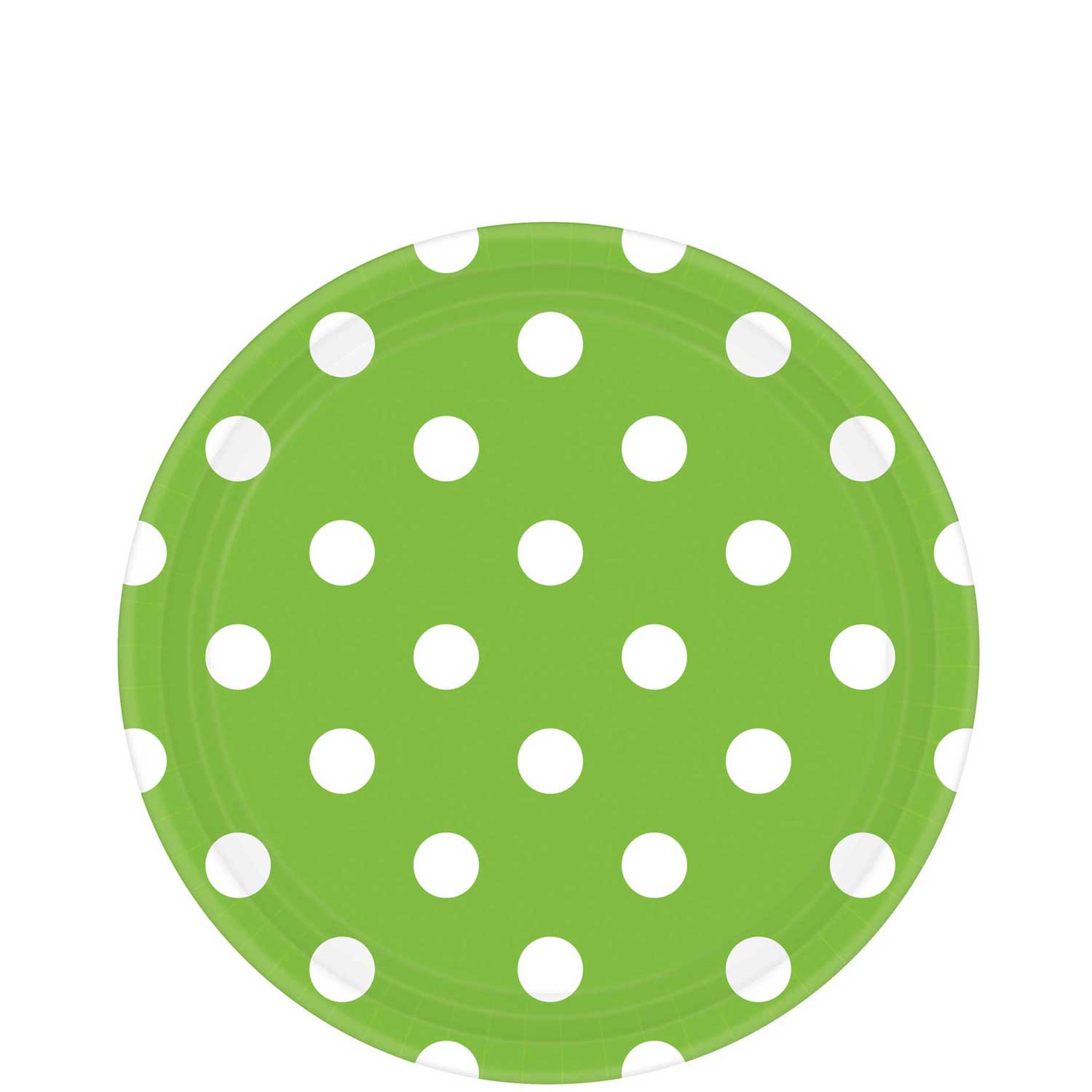 Kiwi Green Dots Round Party Paper Plates 9in 8pcs Printed Tableware - Party Centre