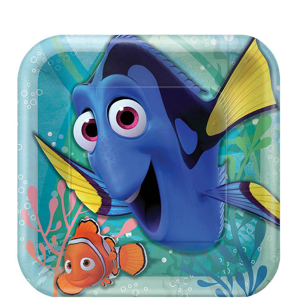 Finding Dory Square Plates 9in, 8pcs Printed Tableware - Party Centre
