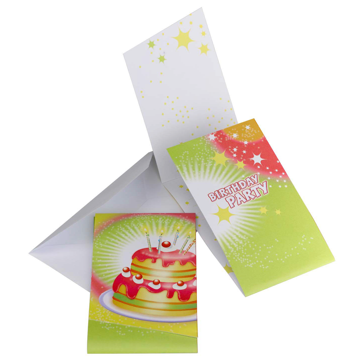 Happy Birthday Invitations And Envelopes 10pcs Party Accessories - Party Centre