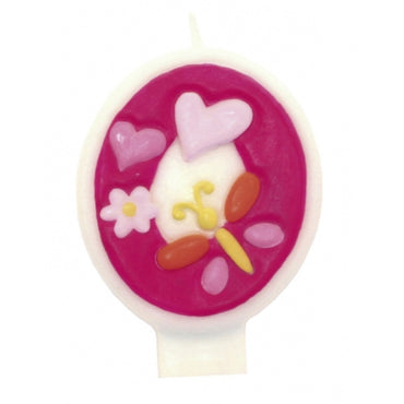 Pink Flower Number 0 Candle Party Accessories - Party Centre