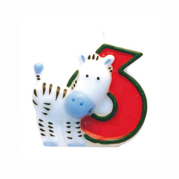 Safari Number 6 Candle Party Accessories - Party Centre