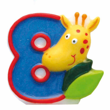 Safari Number 8 Candle Party Accessories - Party Centre