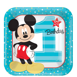 Mickey Fun Basic 57 Pieces Tableware Party Supplies for 8 Guests