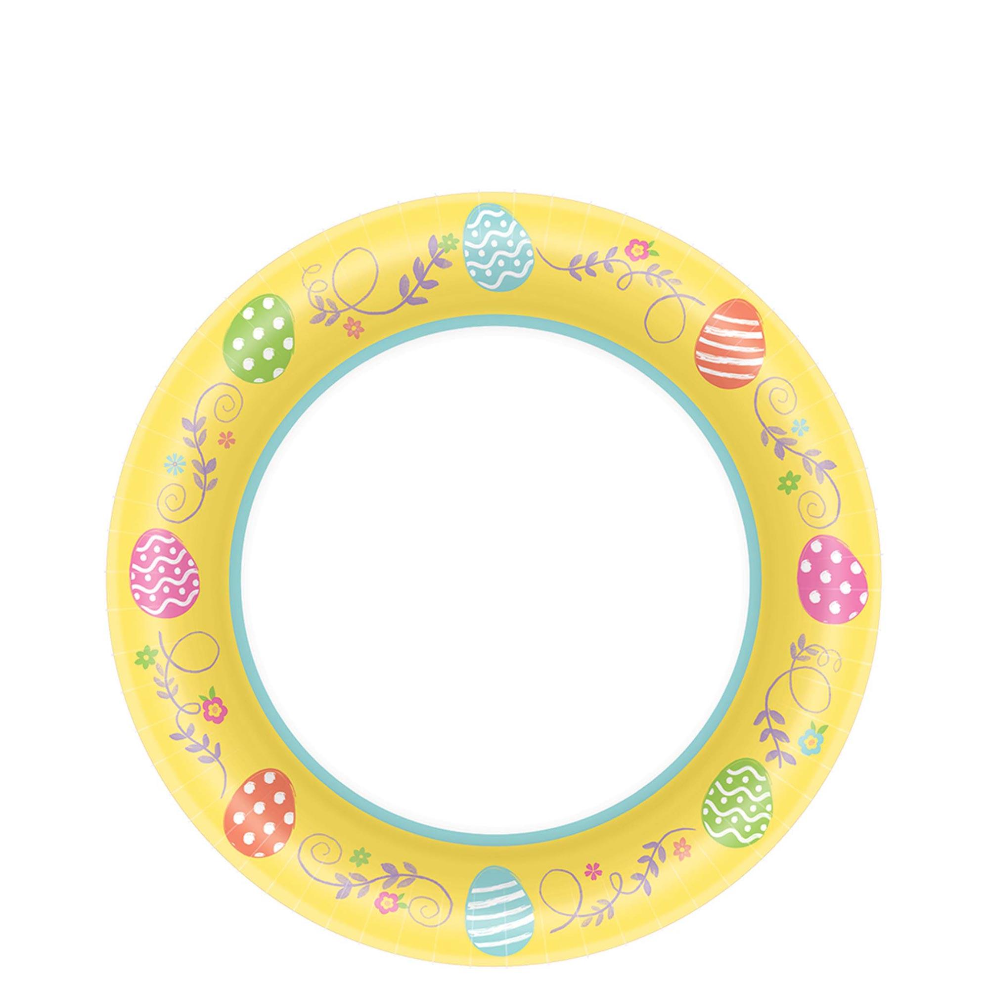 Easter Egg-Cellent Round Paper Plates 7in, 8pcs Printed Tableware - Party Centre