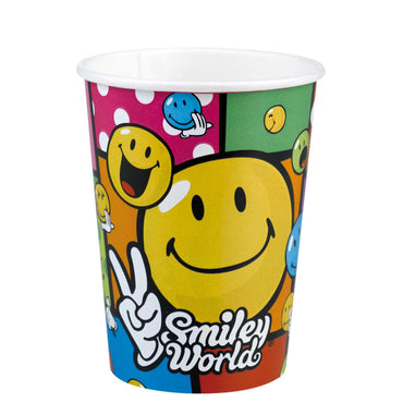 Smiley Comic Cups 8pcs Printed Tableware - Party Centre