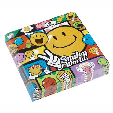 Smiley Comic Lunch Tissues 20pcs Printed Tableware - Party Centre