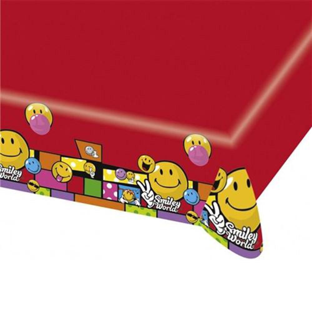 Smiley Comic Table Cover Printed Tableware - Party Centre