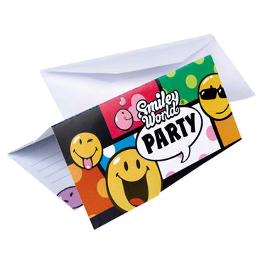 Smiley Comic Invitations And Envelopes 6pcs Party Accessories - Party Centre