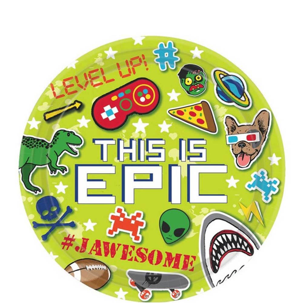Epic Party Round Paper Plates 9in, 8pcs Printed Tableware - Party Centre