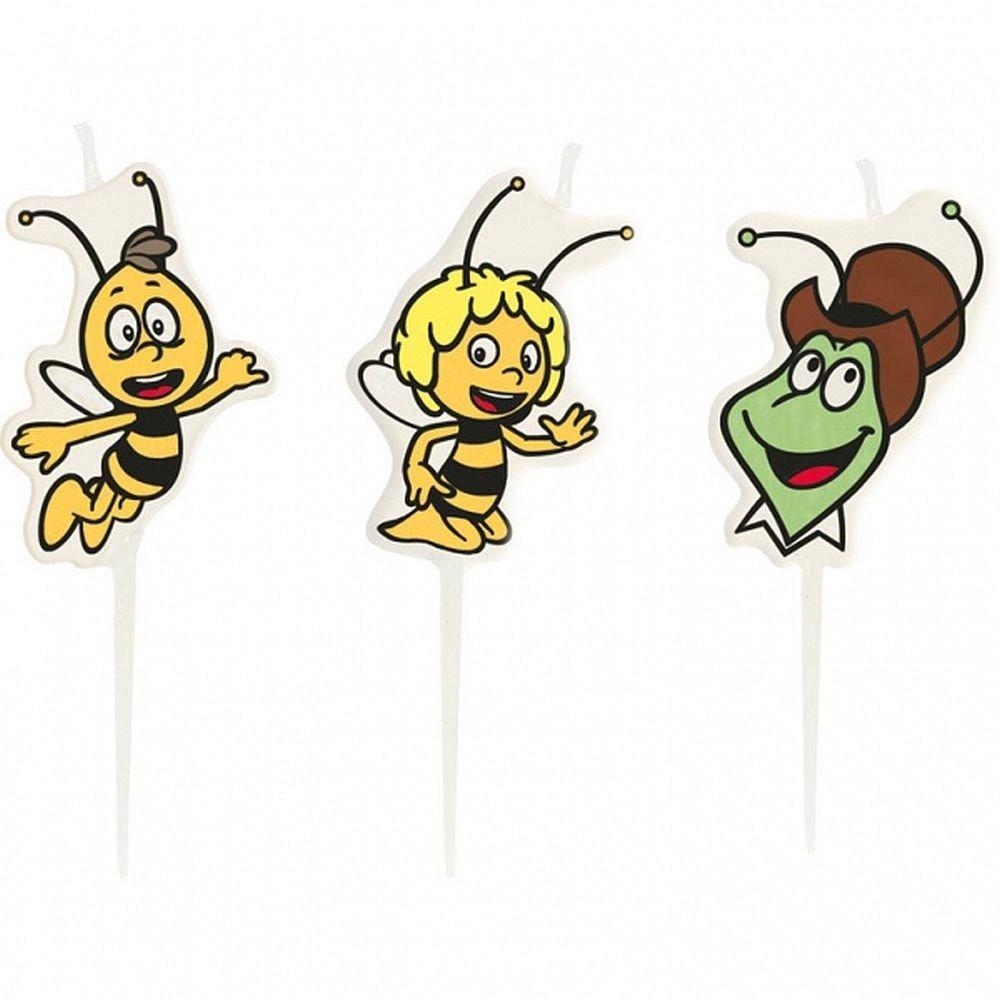 Bee Maya Mini Figure Candles 4pcs Party Accessories - Party Centre