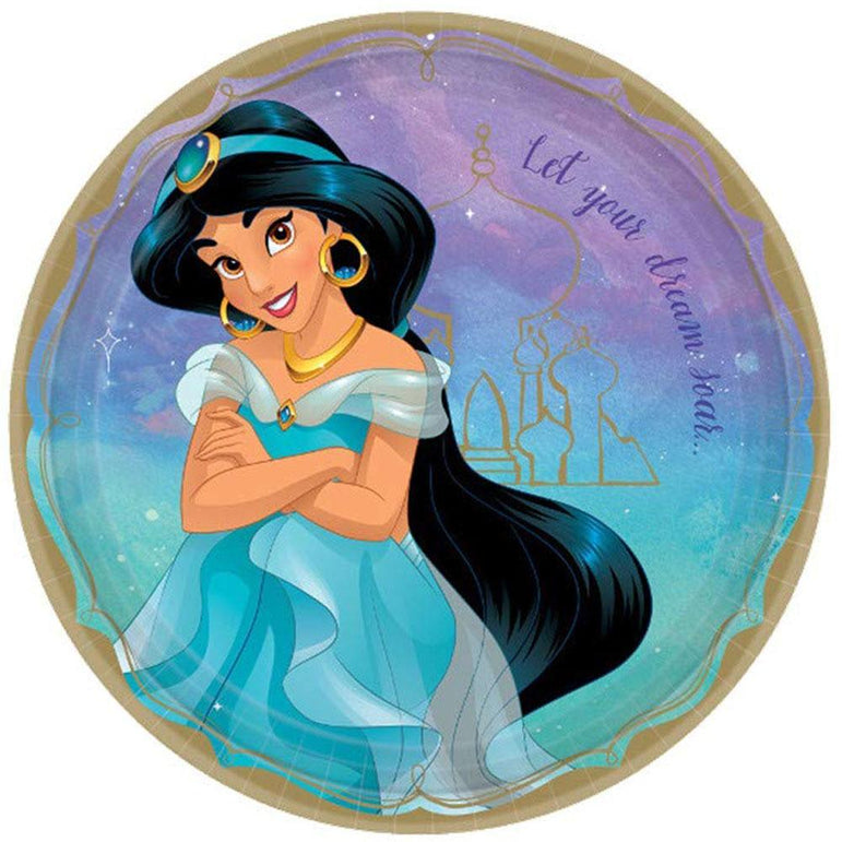 Disney Jasmine Paper Plates 9in, 8pcs Printed Tableware - Party Centre