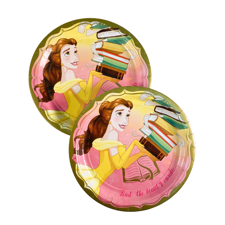 Once Upon A Time Round Belle Paper Plates 9in, 8pcs