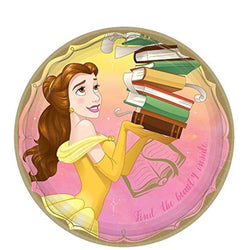 Once Upon A Time Round Belle Paper Plates 9in, 8pcs Solid Tableware - Party Centre