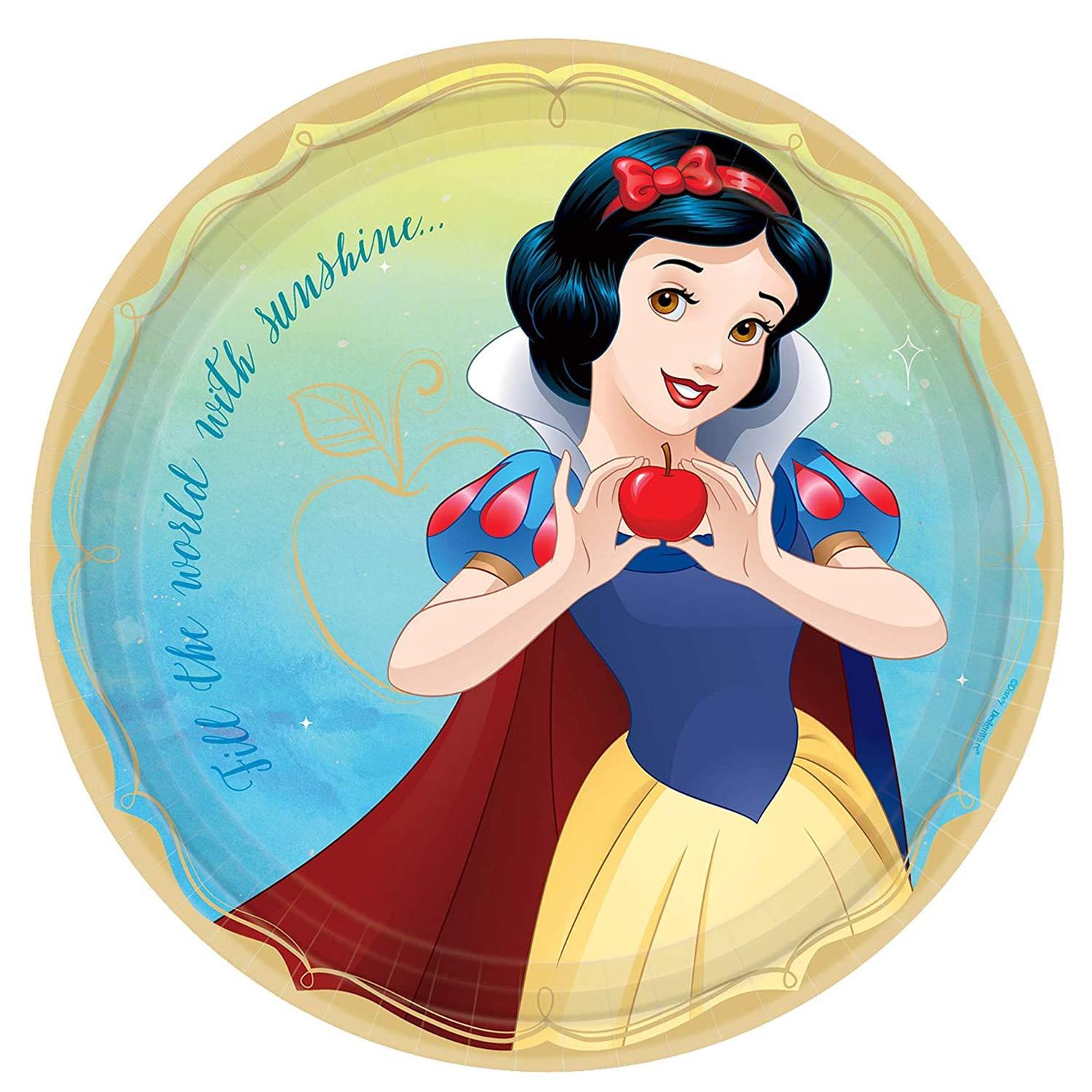 Disney Snow White Paper Plates 9in, 8pcs Printed Tableware - Party Centre