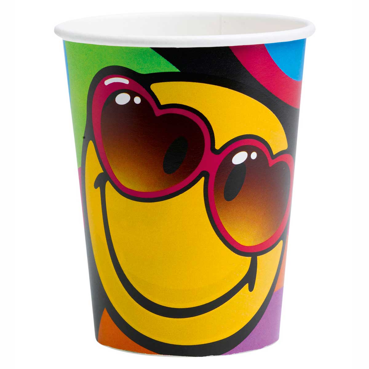 Smiley Express Yourself Cups 8pcs Printed Tableware - Party Centre