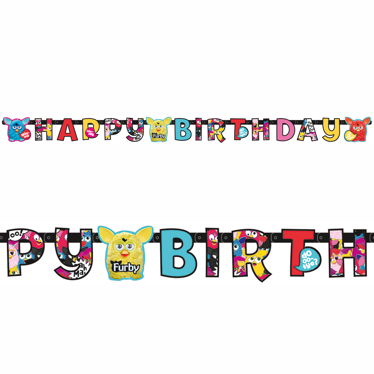 Furby Happy Birthday Banner Decorations - Party Centre