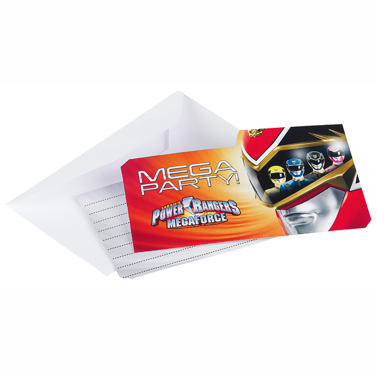 Power Ranger Mega Force Invitation Cards And Envelopes 6pcs Party Accessories - Party Centre