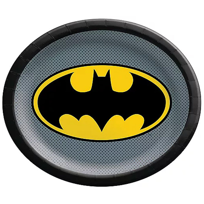 Batman Oval Paper Plates 12in, 8pcs
