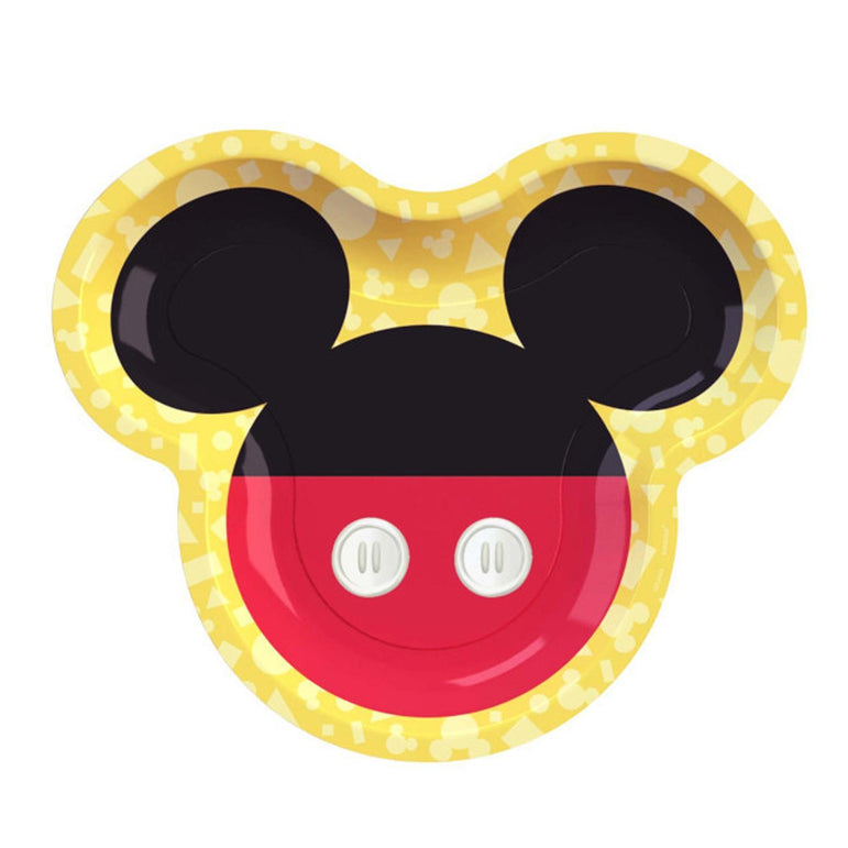 Disney Mickey Mouse Forever Shape Plates 10in, 8pcs Solid Tableware - Party Centre