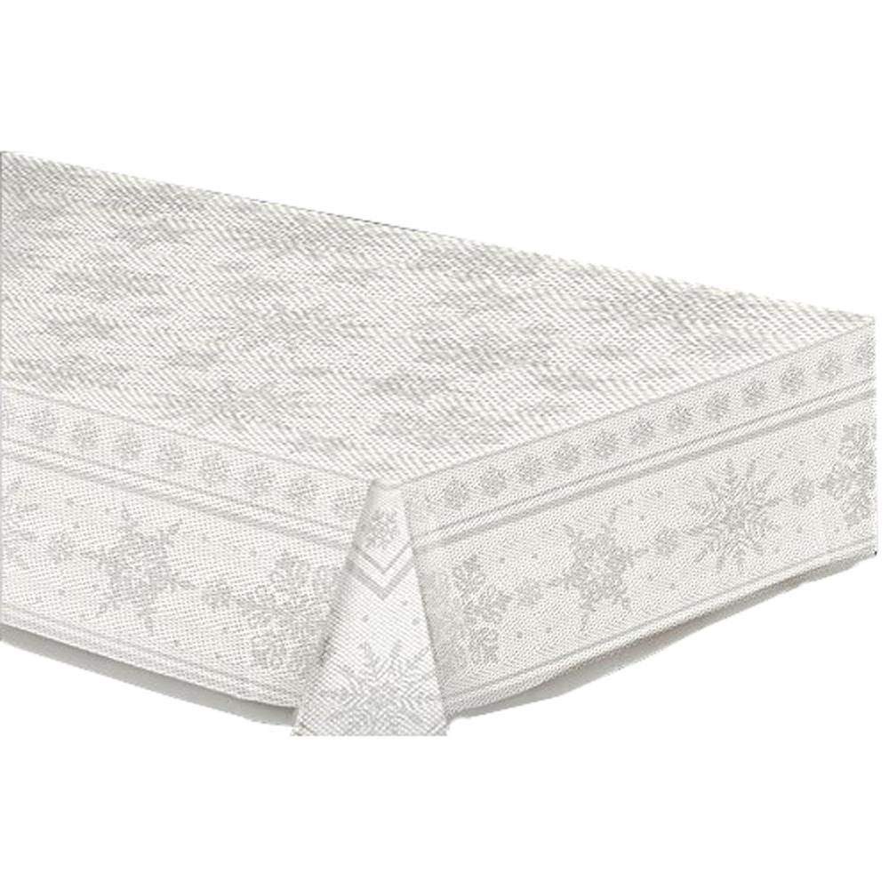 White Snowflake Lace Table Cover 60in x 84in Printed Tableware - Party Centre