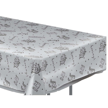 New Year's Clear Plastic Rectangular Tablecover Printed Tableware - Party Centre