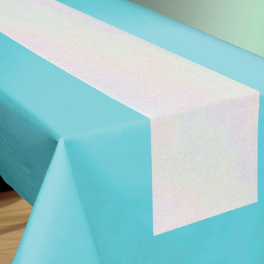 Shimmering Party Iridescent Fabric Table Runner Printed Tableware - Party Centre